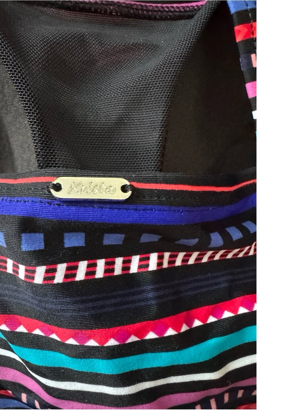 Krista Shape Solution Tankini Top XL Multicolor Stripe Waist Minimizer NWT - Picture 12 of 13
